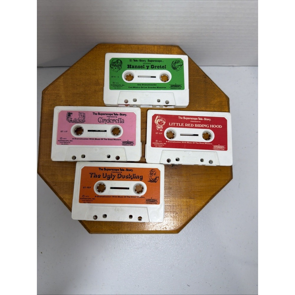 Vintage 1970s Superscope‎ Tele-Story Fairy Tale Cassette Lot of 4 Children